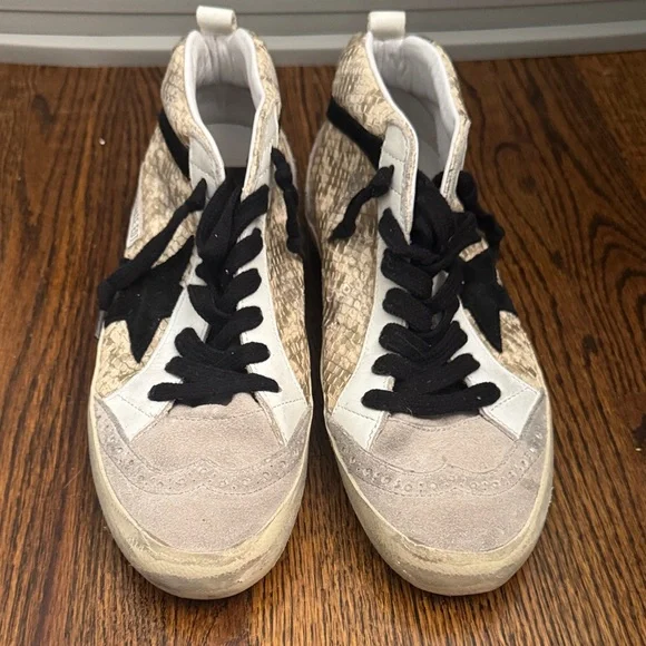 Golden Goose Beige and Black Sneakers - Picture 2 of 9
